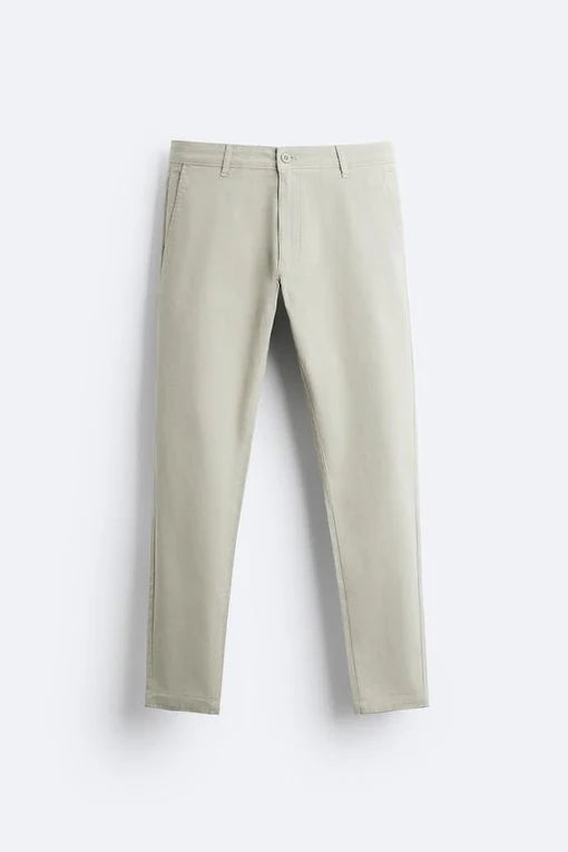 ZARA light sand skinny fit stretch chinos for men