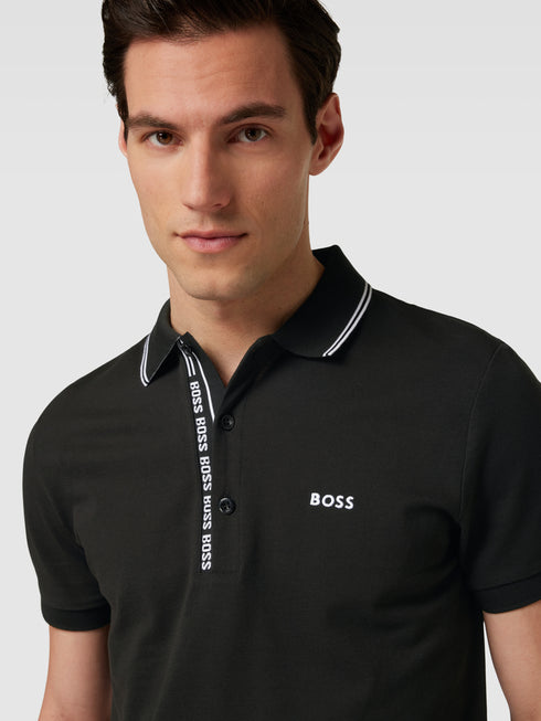 HUGO BOSS PAULE 4 PIQUE POLO SHIRT | BLACK