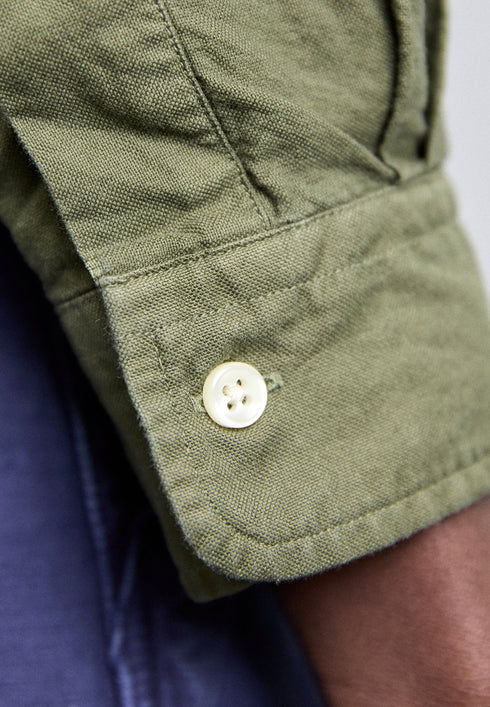 POLO RALPH LAUREN SLIM FIT OXFORD SHIRT | OLIVE GREEN