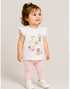 T.U-K.I.D.S GIRLS’ PRINTED RUFFLE SLEVEE T-SHIRT | WHITE