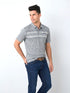 CAPTIVATING STRIPED POLO WITH DOG LOGO | GREY