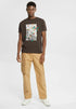 ESPRIT MEN T-SHIRT FRONT PRINT | BROWN