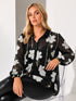 ZINNIA WOMEN'S PREMIUM BUTTON-UP CASUAL SHIRT | BLACK