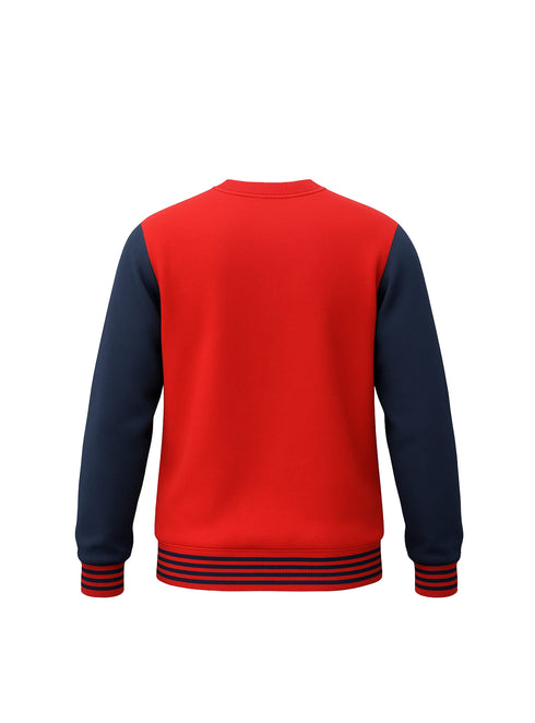 LA VESPITA EMBROIDERED SWEATSHIRT-RED & NAVY
