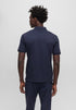 HUGO BOSS MERCERISED-COTTON POLO SHIRT WITH CONTRAST LOGO | NAVY