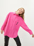 LCW CASUAL BUTTONED PRINTED LONG SLEEVE POPLIN WOMEN'S SHIRT | PINK