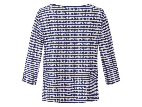 ESMARA PRINTED WOMEN'S TOP | BLUE/WHITE
