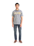 CAPTIVATING STRIPED POLO WITH SNAK LOGO | GREY