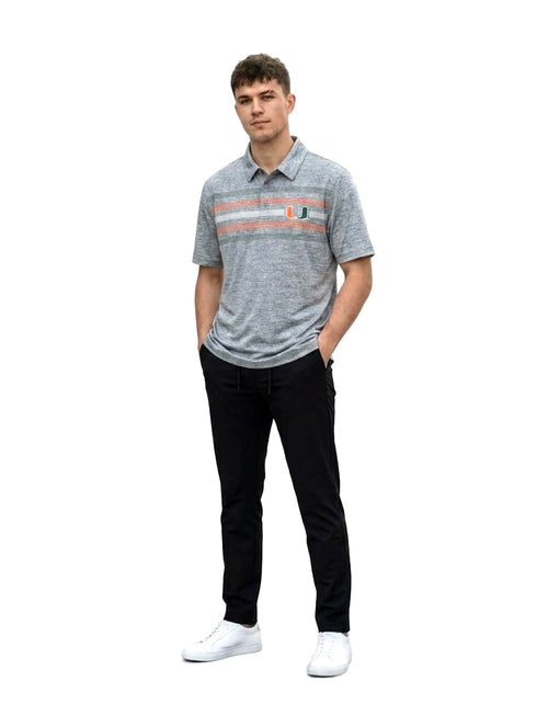 CAPTIVATING STRIPED POLO WITH U LOGO | GREY
