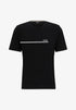 HUGO BOSS COTTON JERSEY REGULAR-FIT T-SHIRT WITH STRIPES AND LOGO | BLACK