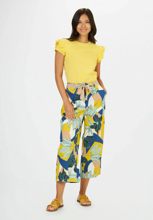 CONBIPEL WITH RUFFLES - BASIC T- SHIRT | YELLOW