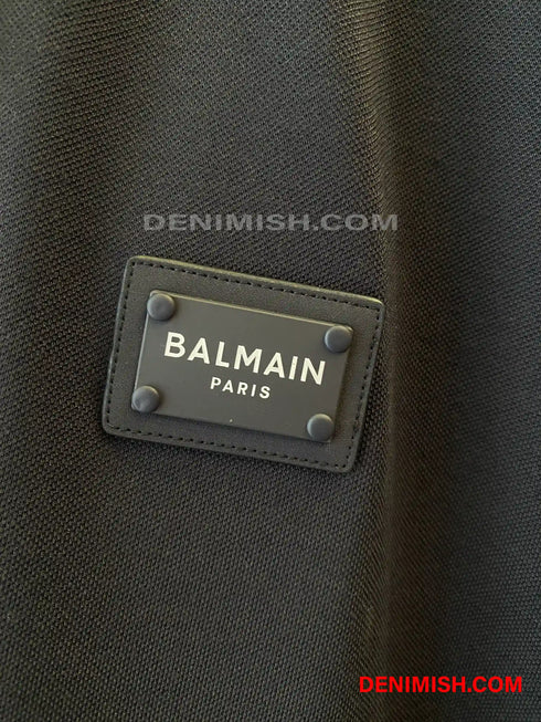 Balmain premium dark blue men's polo shirt with a classic design.