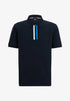 HUGO BOSS MERCERISED-COTTON POLO SHIRT WITH CONTRAST LOGO | NAVY