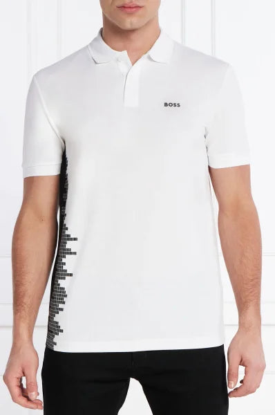HUGO BOSS REGULAR-FIT SHORT SLEEVE COTTON PIQUE POLO SHIRT | WHITE