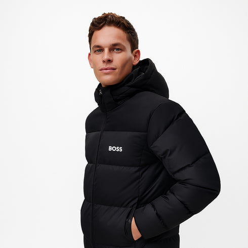HUGO BOSS MEN’S PUFFER JACKET - PREMIUM WINTER OUTER WEAR | BLACK