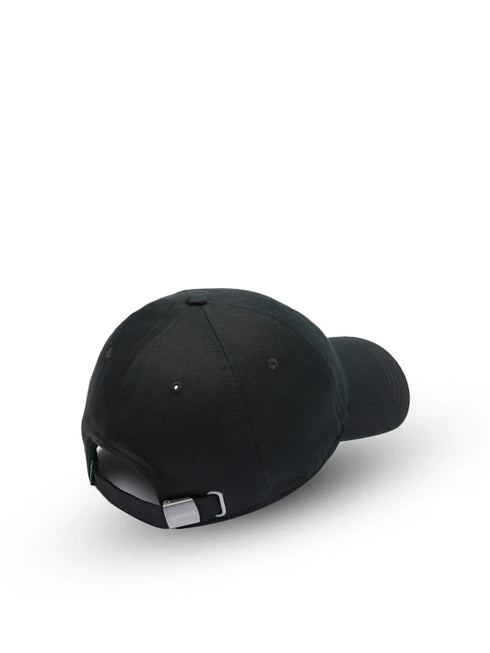 Lacoste Big Logo Cap in black, a stylish and adjustable branded cap for men. Ideal for casual wear, gym, and outdoor activities. Available online in Pakistan.