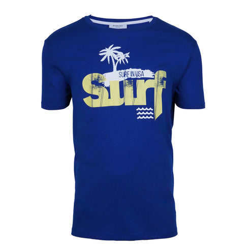 Blue Black Dot Milano Address T-Shirt, stylish and comfortable for men.