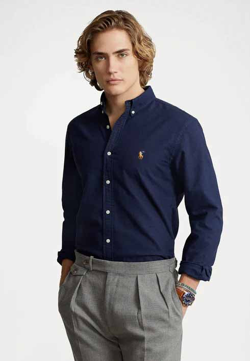 RALPH LAUREN CASUAL SLIM FIT-SHIRT | NAVY BLUE