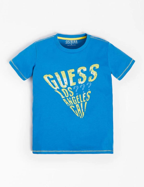 Guess Kids T-Shirt in Blue – Premium cotton short-sleeve tee for boys & girls. Soft, stylish, and perfect for everyday wear. Shop now for trendy kids' t-shirts!