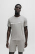 HUGO BOSS COTTON JERSEY REGULAR-FIT T-SHIRT WITH STRIPES AND LOGO | LIGHT GREY