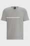 HUGO BOSS COTTON JERSEY REGULAR-FIT T-SHIRT WITH STRIPES AND LOGO | LIGHT GREY