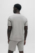 HUGO BOSS COTTON JERSEY REGULAR-FIT T-SHIRT WITH STRIPES AND LOGO | LIGHT GREY