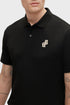 HUGO BOSS REGULAR-FIT POLO SHIRT WITH EMBROIDERED LOGO | BLACK