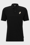 HUGO BOSS REGULAR-FIT POLO SHIRT WITH EMBROIDERED LOGO | BLACK