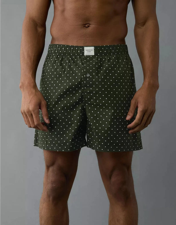 AMERICAN EAGLE dark green polka dot boxer shorts for men
