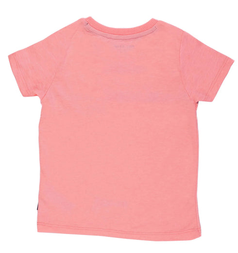 BIG STAR multicolor boys' t shirt in pink with a round neck design.