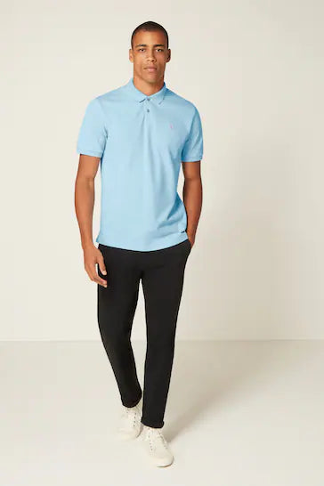 NEXT.- PIQUE POLO SHIRT-MEN | LIGHT BLUE
