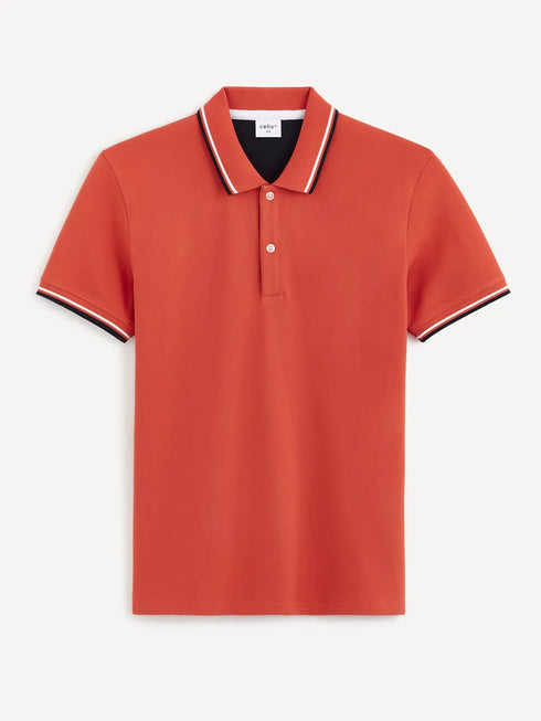 CELIO MEN’S CLASSIC POLO SHIRT PREMIUM COTTON COMFORT | ORANGE