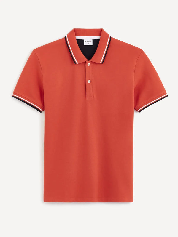 CELIO MEN’S CLASSIC POLO SHIRT PREMIUM COTTON COMFORT | ORANGE