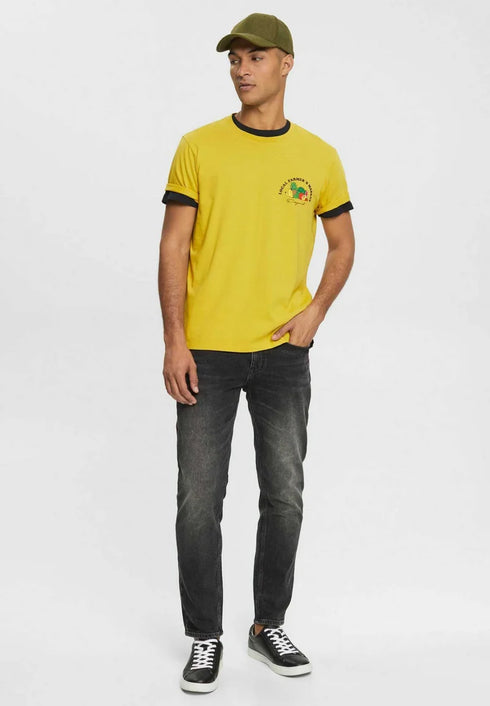 ESPRIT MEN T-SHIRT PRINT REGULER | DUSTY YELLOW