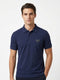 PRADA PIQUE MEN'S PLAIN TRIANGLE LOGO POLO | NAVY BLUE