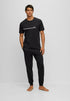 HUGO BOSS COTTON JERSEY REGULAR-FIT T-SHIRT WITH STRIPES AND LOGO | BLACK