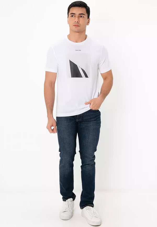 CALVIN KLEIN JEANS SLIM FIT MONO LOGO TEE SHIRT | WHITE