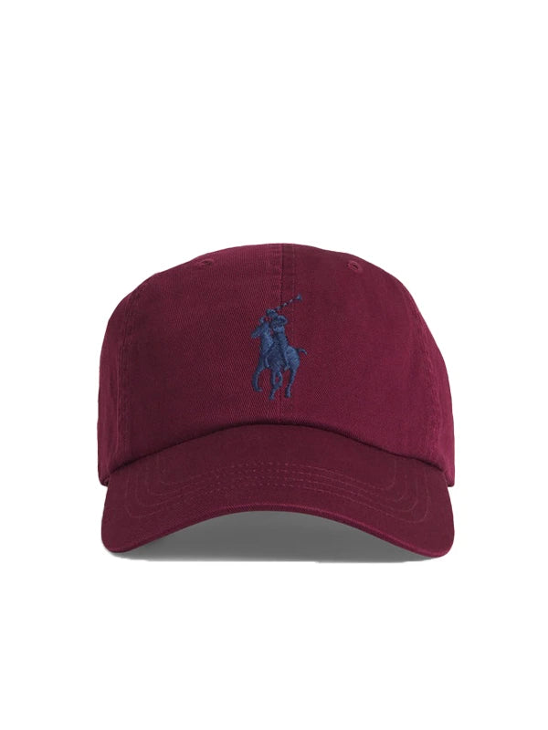 Ralph Lauren Big Pony Baseball Cap in maroon, a stylish and adjustable cap for men. Perfect for casual, gym, and outdoor wear. Available online in Pakistan.