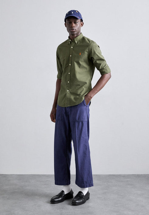 POLO RALPH LAUREN SLIM FIT OXFORD SHIRT | OLIVE GREEN