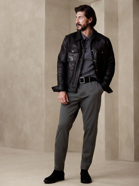 Gray Banana Republic Athletic Rapid chino pants, sleek and comfortable.