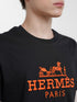 PREMIUM HERMES PARIS T-SHIRT WITH EMBROIDERY LOGO | BLACK