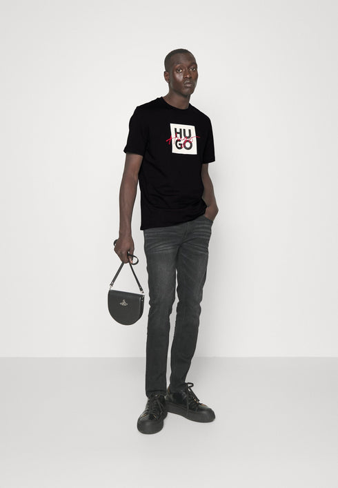 HUGO BOSS GRAPHIC PRINT T-SHIRT FOR MEN | BLACK