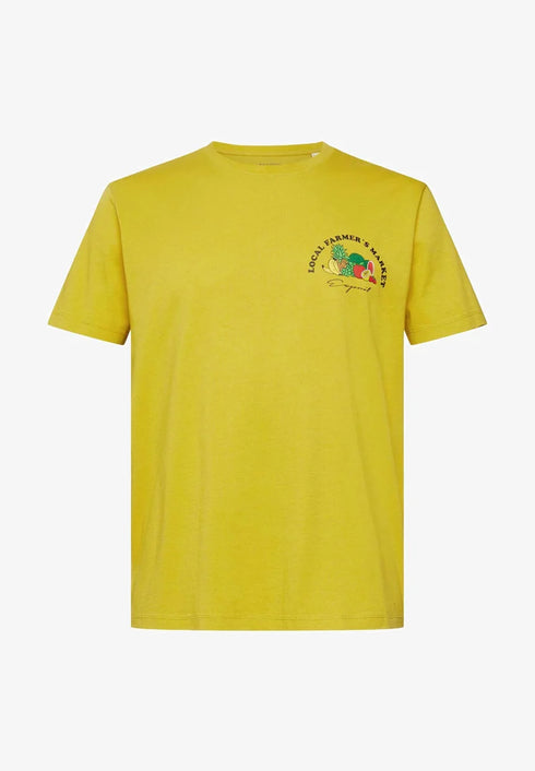 ESPRIT MEN T-SHIRT PRINT REGULER | DUSTY YELLOW