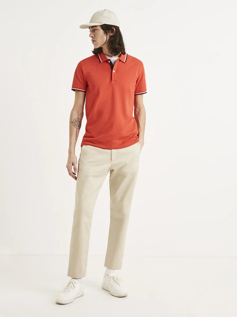 CELIO MEN’S CLASSIC POLO SHIRT PREMIUM COTTON COMFORT | ORANGE