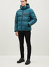 PRADA LUXURY PUFFER JACKET WITH PREMIUM LEATHER DETAILING | VERDE PETROLIO