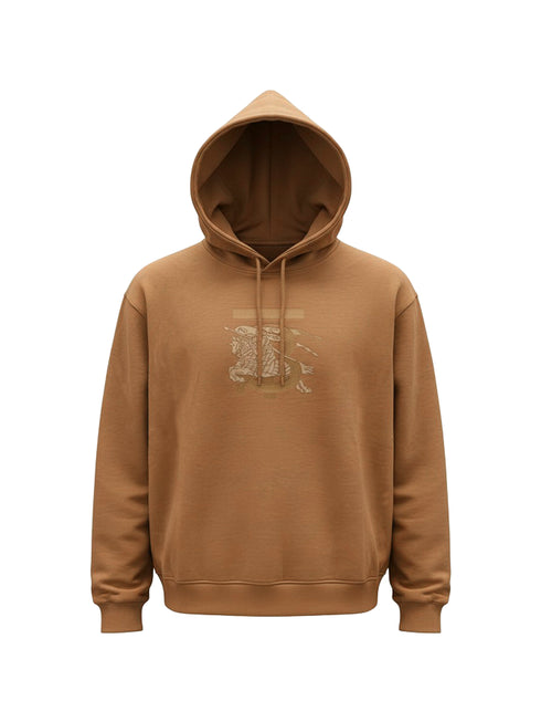 BURBERRY EMBROIDERY LOGO HOODIE WITH SILICONE PATCH | BRONZE