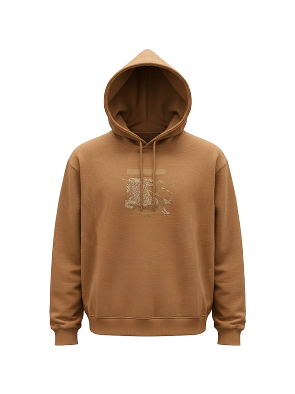 BURBERRY EMBROIDERY LOGO HOODIE WITH SILICONE PATCH | BRONZE