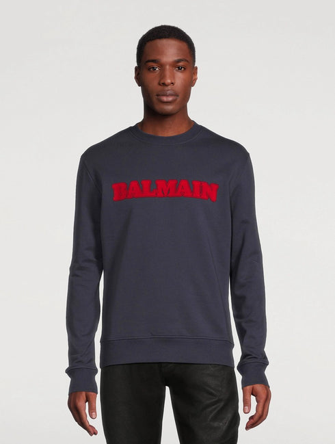 BALMAIN PARIS BOLD LOGO SWEATSHIRT | NAVY