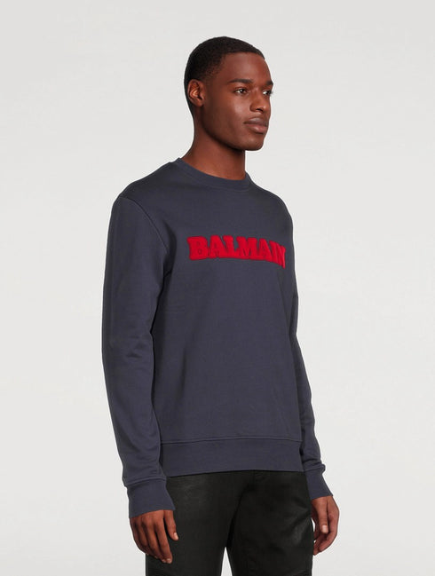 BALMAIN PARIS BOLD LOGO SWEATSHIRT | NAVY