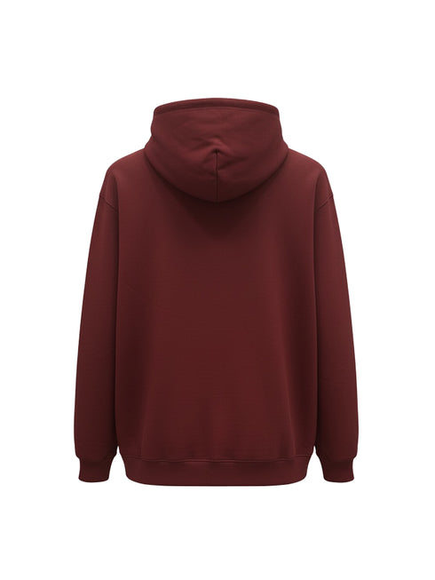 BURBERRY EMBROIDERY LOGO HOODIE WITH SILICONE PATCH | DRAK REDDISH BROWN